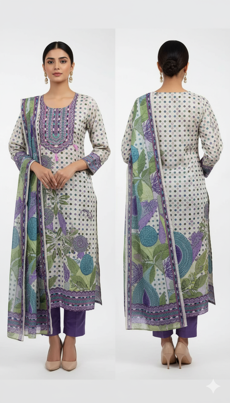 Floral Print Straight Kurta Set – Graceful, Comfortable & Timeless