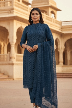 Women Teal 3pcs Kurta Set with Dupatta – Elegant Ethnic Wear for Every Occasion